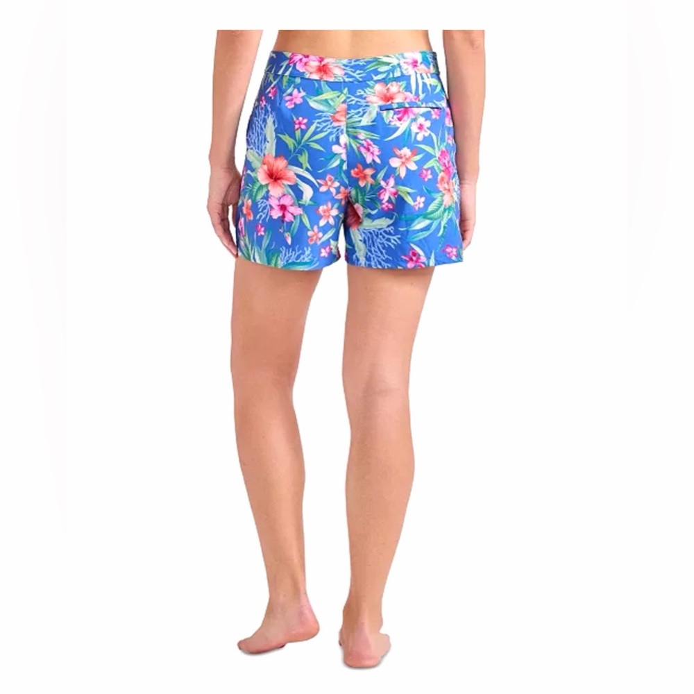 Tommy Bahama Blue-Pink Floral Board Swim Shorts - Picture 2 of 5